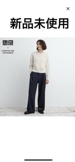 ［新品未使用］UNIQLO ブラッシュドジャージタックワイドパンツのサムネイル