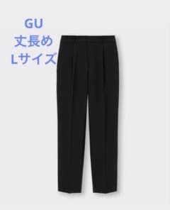 GUタックテーパードパンツ 丈長め　ブラック　Lのサムネイル