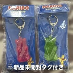 新品未開封⭐︎HARIBO クマ型ソフビマスコットキーホルダー ピンク・緑のサムネイル