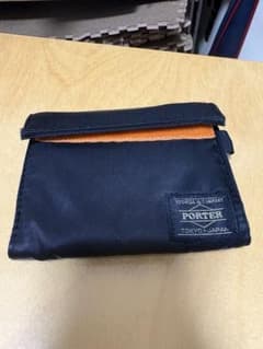PORTER 三つ折り財布 黒/オレンジ　タンカーのサムネイル