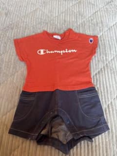 Champion 半袖ロンパース 70サイズ オレンジ/ネイビーのサムネイル