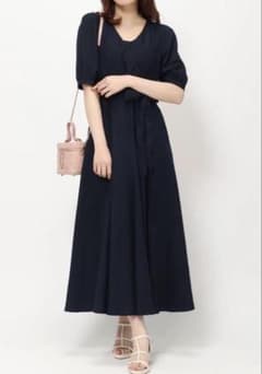 新品タグ付き　ミッシュマッシュ Sサイズ 半袖ワンピース　ネイビーのサムネイル