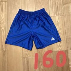 サッカー用ハーフパンツ　ショートパンツ　adidas 160 青のサムネイル