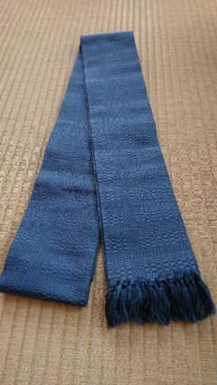 濃紺 テクスチャー 角帯 フリンジ付き