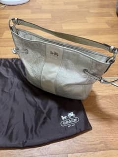 COACH コーチハンドバッグ メタリックレザー 巾着型 - メルカリ