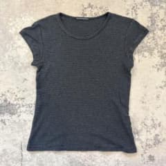 Brandy Melville Tシャツ グレー　ストライプのサムネイル