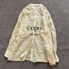 cepoバンドカラーシアーシャツ M ライトベージュ ナチュラルのサムネイル