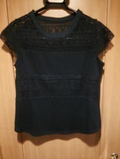 COMME CA ISM　レーヨンブレンド　レースコンビ　カットソー