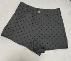 ドット柄 ハイウエスト ショートパンツ グレーのサムネイル