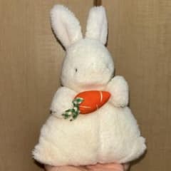 うさぎ ぬいぐるみ 人参付き ホワイト レトロ セキグチ - メルカリ