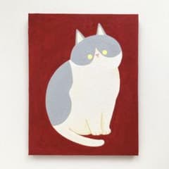 灰色　猫　アクリル画　テクスチャーアート　原画のサムネイル