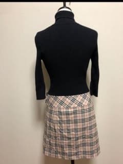 BURBERRYハイネックニットワンピース(巻きスカート)のサムネイル