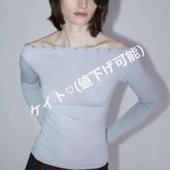 paloma wool オフショルダーリブ編み長袖トップスライトグレー Paloma wool リブ編みオフショルダー長袖トップス S - メルカリ