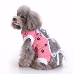 エリザベスカラーの代わりに 犬猫 術後服 背中ひも結びタイプXS〜Lのサムネイル