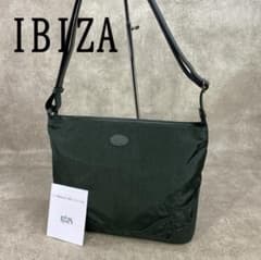 未使用】IBIZA イビザ ナイロン カットワーク牛革 ショルダーバッグ 