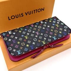 ルイヴィトン 長財布 アンソリット モノグラム マルチカラー 黒 D