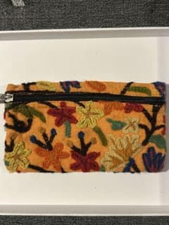 花柄刺繍ポーチ オレンジのサムネイル