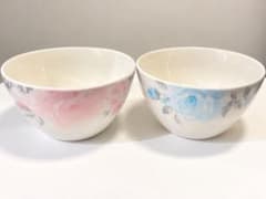 ローラアシュレイ 花柄 ボウル 2個セット ピンク ブルー 日本製のサムネイル