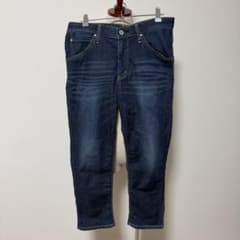 EDWIN デニム S 濃紺 スリム テーパード 美脚