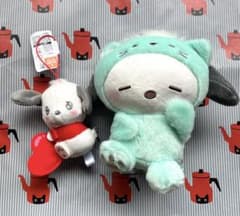 ポチャッコ　かまってにゃんぬいぐるみ　グリーン　エモきゅんカラフルマスコット赤