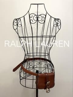 希少✨ Ralph Lauren ヴィンテージ 牛革 ベルト バッグ ブラウンのサムネイル