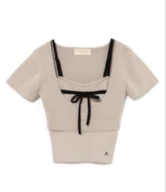 トップス andmary Natalie ribbon set beige ANDMARY アンドマリー Natalie ribbon set beige - メルカリ