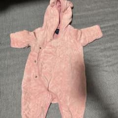 babyGap ピンク フード付きロンパース 0-6ヶ月のサムネイル