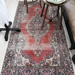 トルコ ヴィンテージラグ A120 レッド ネイビー カーキグリーン - メルカリ