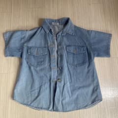 淡いデニムブルー 半袖シャツのサムネイル