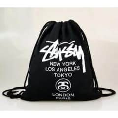 Stussy ドローストリングバッグ 黒 - メルカリ