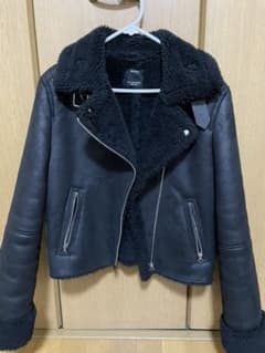 Bershkaボアライダースジャケット レディースのサムネイル