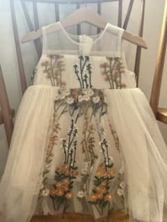 ワンピース　結婚式　セレモニードレス90 花刺繍 カーディガンのセットのサムネイル