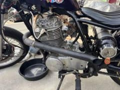 【tk0711】SR400 左出し直管風マフラー tk0711様専用】SR400 左出し直管風マフラー - メルカリ