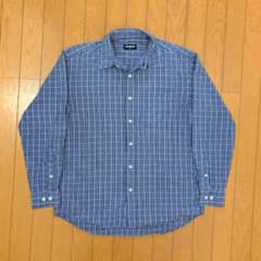 OLD UNIQLO 長袖チェックシャツ ブルー Mのサムネイル