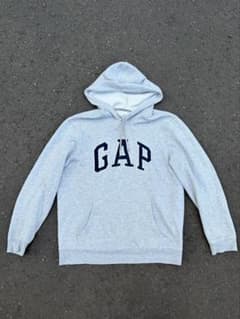 OLD GAP ロゴ プルオーバー パーカー グレーのサムネイル