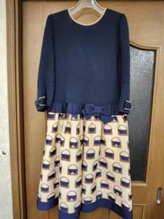 frouru　42 エムズグレイシー バッグ柄 ニット ワンピース frouru様専用 42 エムズグレイシー バッグ柄 ニット ワンピース - メルカリ