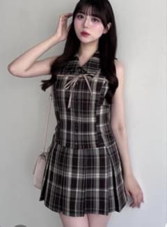 OLIVE des OLIVE ノースリーブシャツミニワンピース　ブラウンのサムネイル
