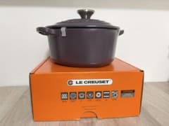 【新品未使用・箱あり】ルクルーゼココット ダムールホーロー鍋IH対応カシス 新品未使用・箱あり】ルクルーゼココット ダムールホーロー鍋IH対応