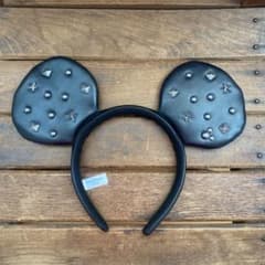 スタッズ付き黒ミッキーマウス耳カチューシャのサムネイル