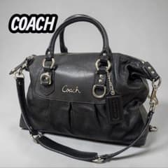 COACH マディソン アシュレイ 2WAY 黒 レザー ショルダー ボストン 