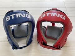 新品】STING ヘッドギア 青 赤 Mサイズ2個セット - メルカリ
