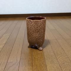 陶器 花瓶 フラワーベース 三つ足 貫入釉のサムネイル