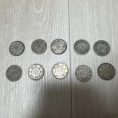 小型五十銭銀貨 10枚セット　銀貨　古銭　硬貨 鳳凰五十銭銀貨のサムネイル