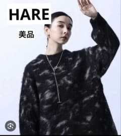 HARE オーバーサイズニット 黒/グレーのサムネイル