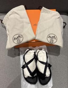 HERMES エルメス インボードサンダル ブラック 2024SS 37.5 - メルカリ