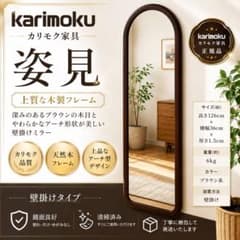 希少 オールドカリモク 壁掛けミラー ウォールミラー 姿見 karimoku