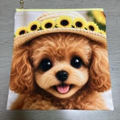 1000円均一 両面フラットポーチ トイプードルちゃん - メルカリ