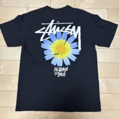 正規品 美品 ステューシー STUSSY FLOWER TEE M ブラックのサムネイル