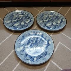 有田焼 朝明窯 晴峰 青い鶴模様の陶器皿 3枚セット - メルカリ