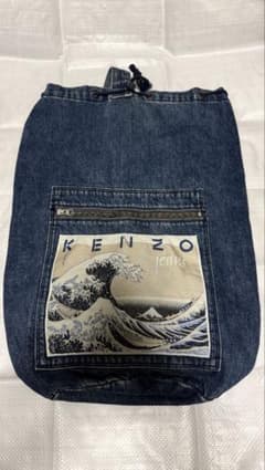 KENZO JEANS 葛飾北斎浮世絵デザイン　デニムワンショルダーバックのサムネイル